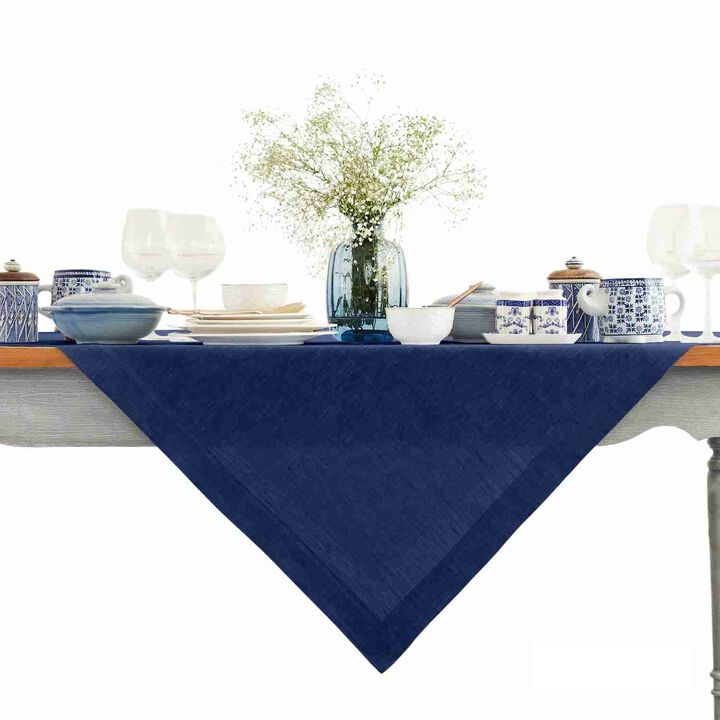 Solino Home 100% Pure Linen Table Throw 52 x 52 Inch | Athena