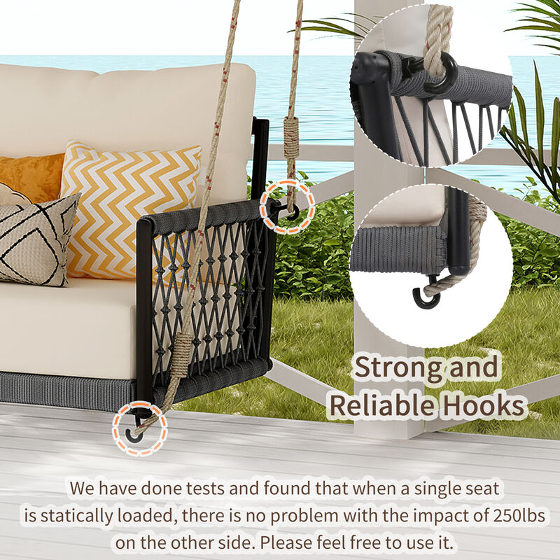 Merax Woven Rope Outdoor Swing Sofa