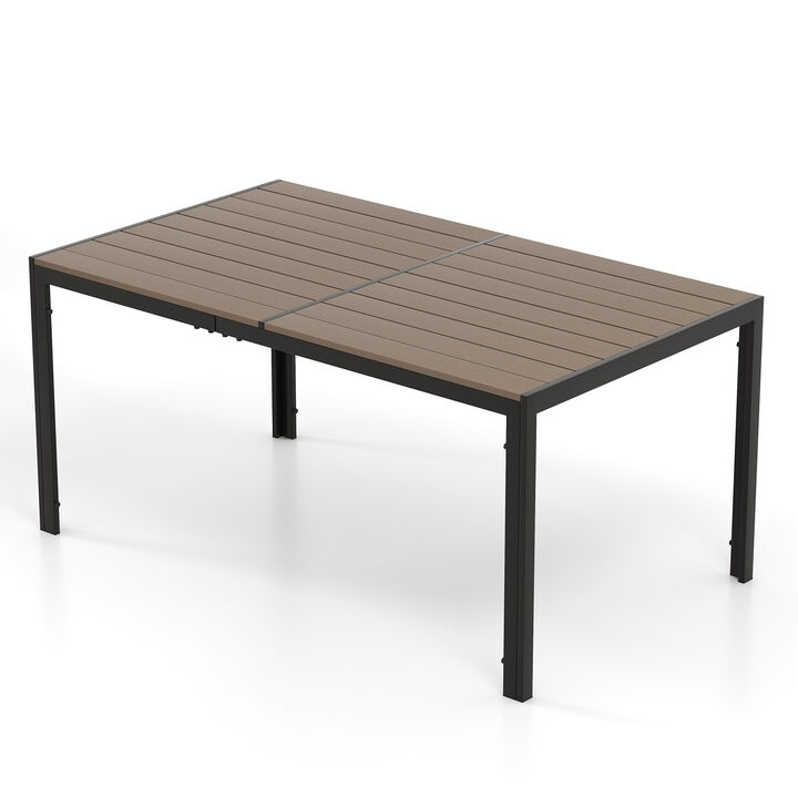 Large Outdoor Rectangle Dining Table with Metal Legs