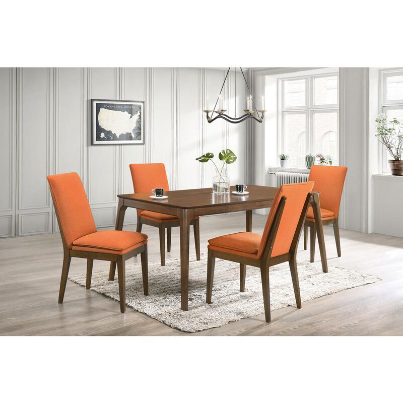 New Classic Furniture Maggie Dining Chair W/Terra Cotta Cushion-Walnut