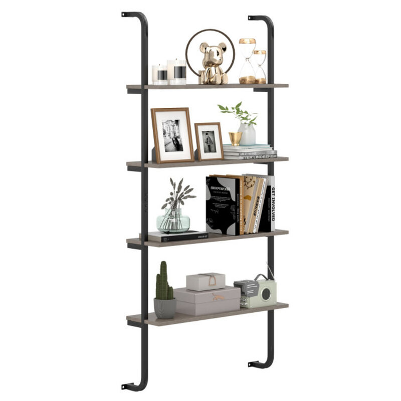 4-Tier Industrial Pipe Shelving with Metal Frame for Living Room Kitchen