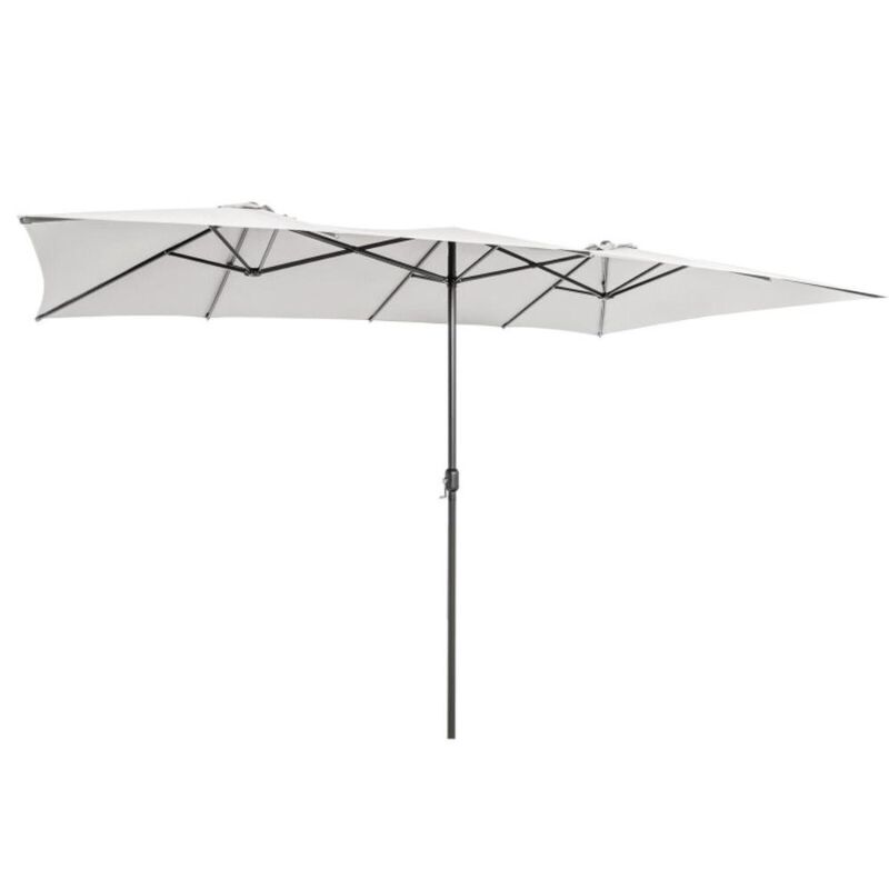 Hivvago 15 Feet Double-Sized Patio Umbrella with Crank Handle and Vented Tops