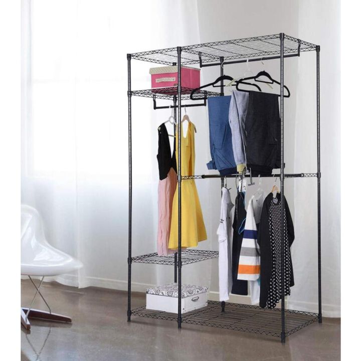 Hivvago Portable Steel Closet Hanger Storage Rack Organizer