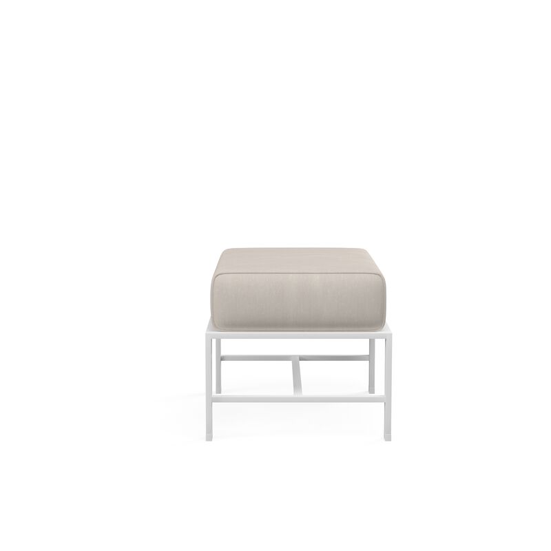 Bristol Ottoman in Canvas Flax w/ Self Welt