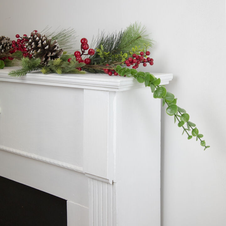 5' x 10" Berry Pine and Eucalyptus Artificial Christmas Garland - Unlit