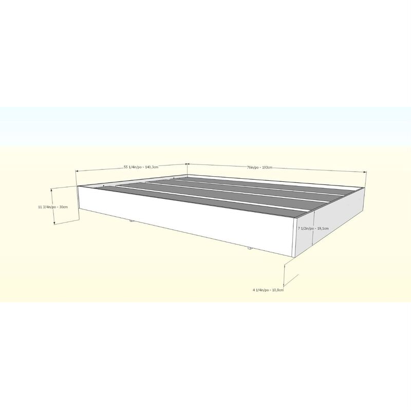 Hivvago Modern Floating Style White Platform Bed Frame in Queen Size