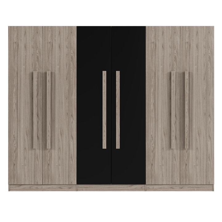 Merax 6 Doors Wardrobe Closet with 3 Clothes Hanging Rails