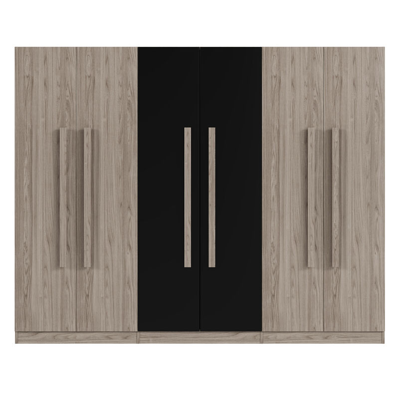Merax 6 Doors Wardrobe Closet with 3 Clothes Hanging Rails