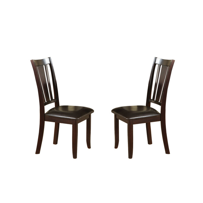 Charlton Slat Back Dining Side Chairs In Espresso, Set Of 2