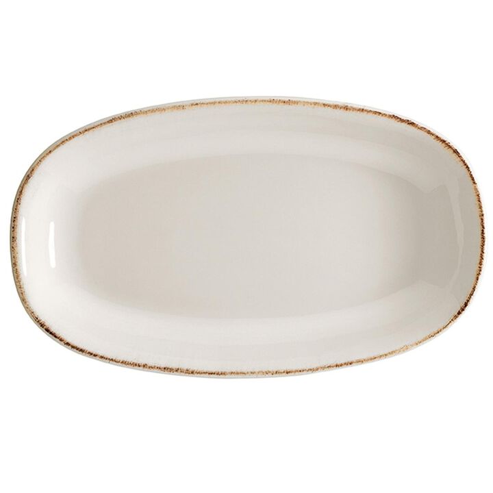 Retro 13" x 7.5" x h:1.5" Oval Decorated Porcelain Platter