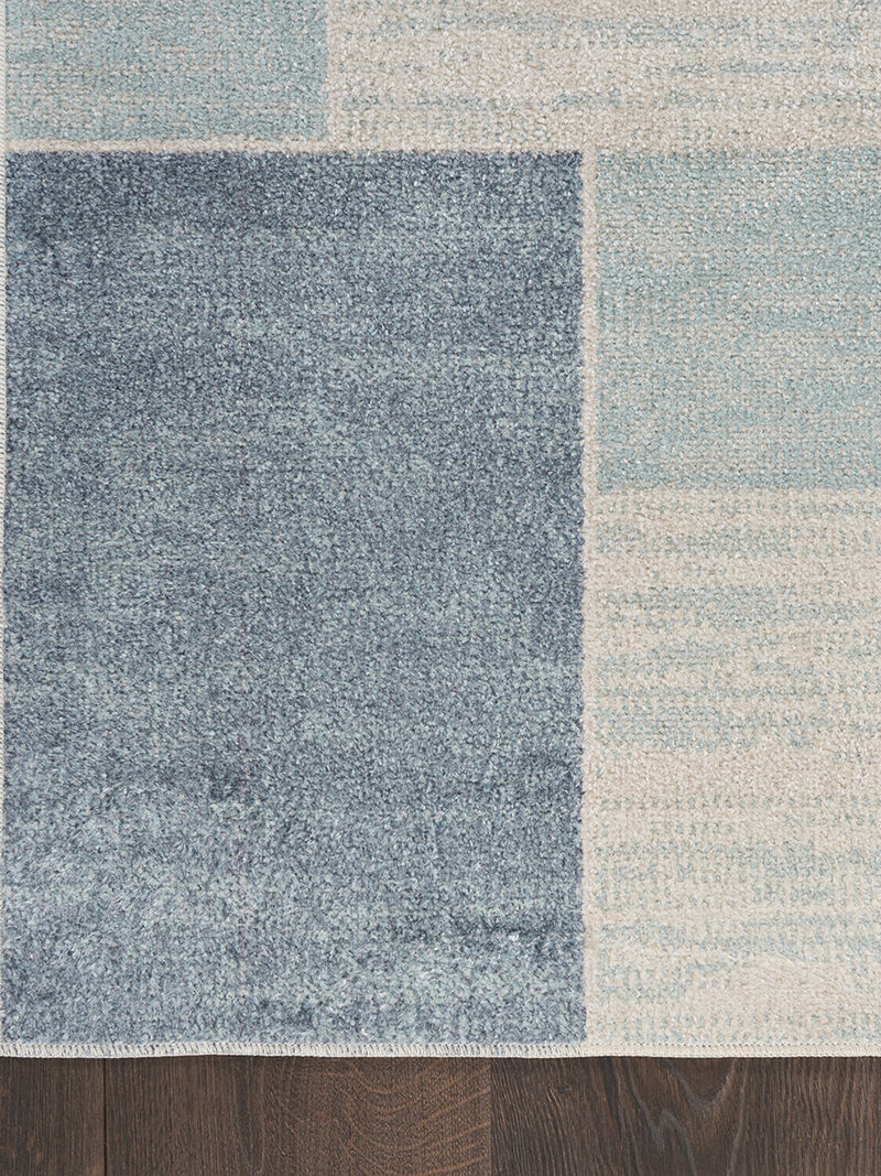 Astra Machine Washable ASW09 Blue/Ivory 7'10" x 10' Rug
