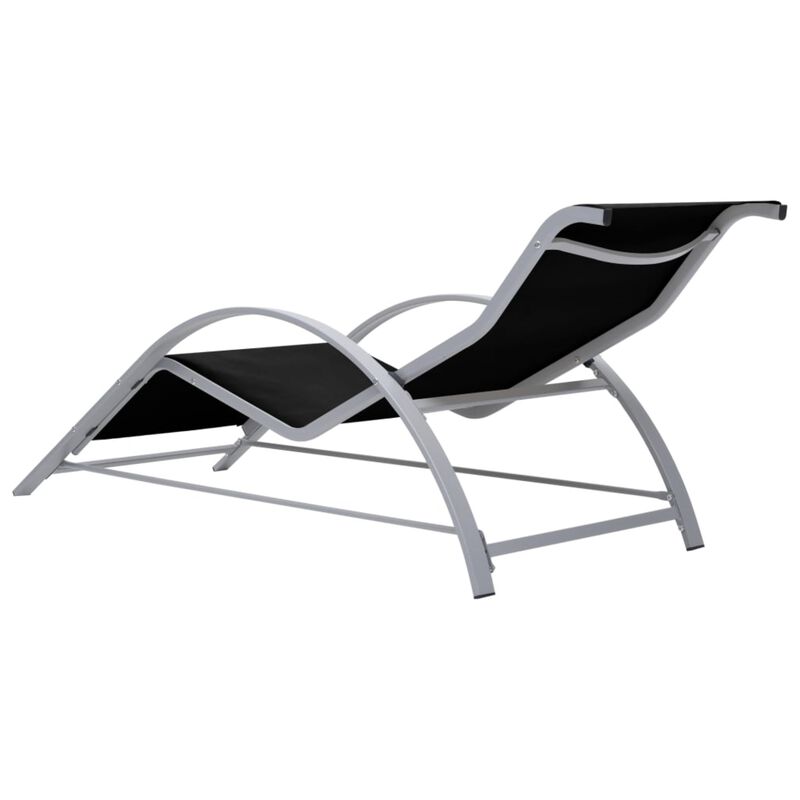 vidaXL Sunlounger Textilene and Aluminum Black