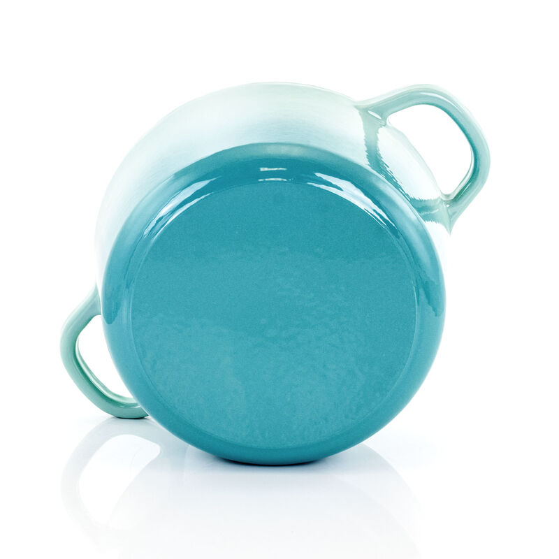 Crock-Pot Artisan 2 Piece 3 Quarts Enameled Cast Iron Dutch Oven in Aqua Blue