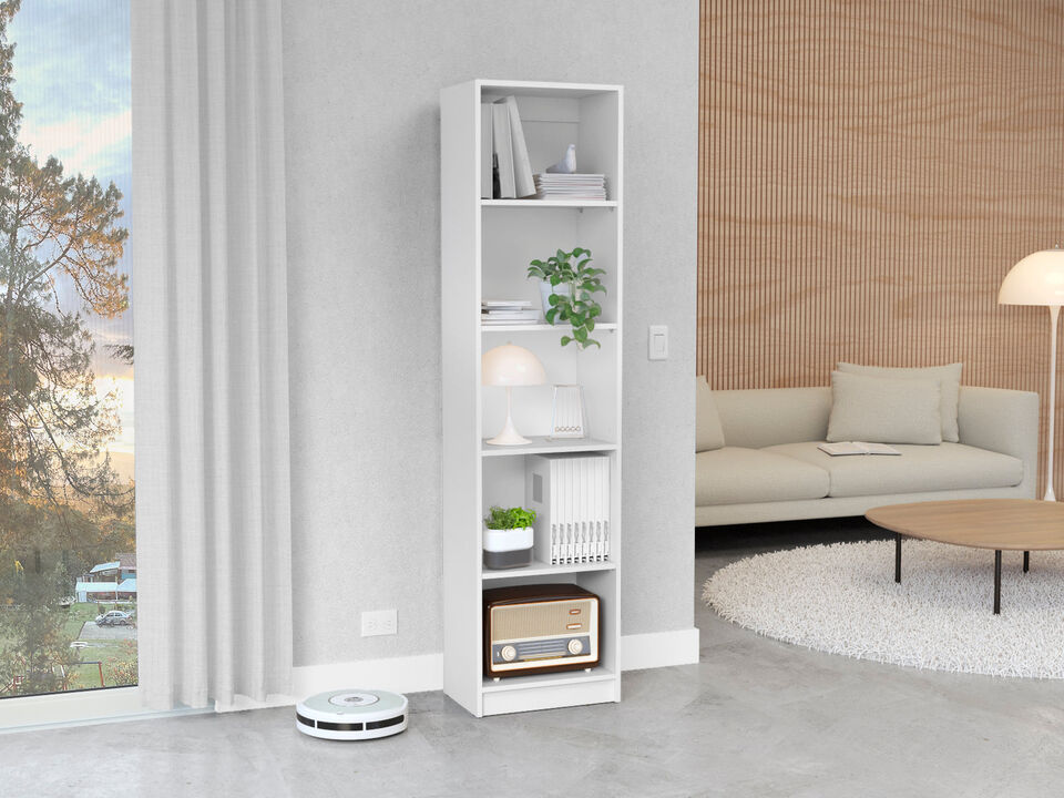 DEPOT E-SHOP Vinton XS Bookcase Compact Bookshelf with Multiple Shelves, White