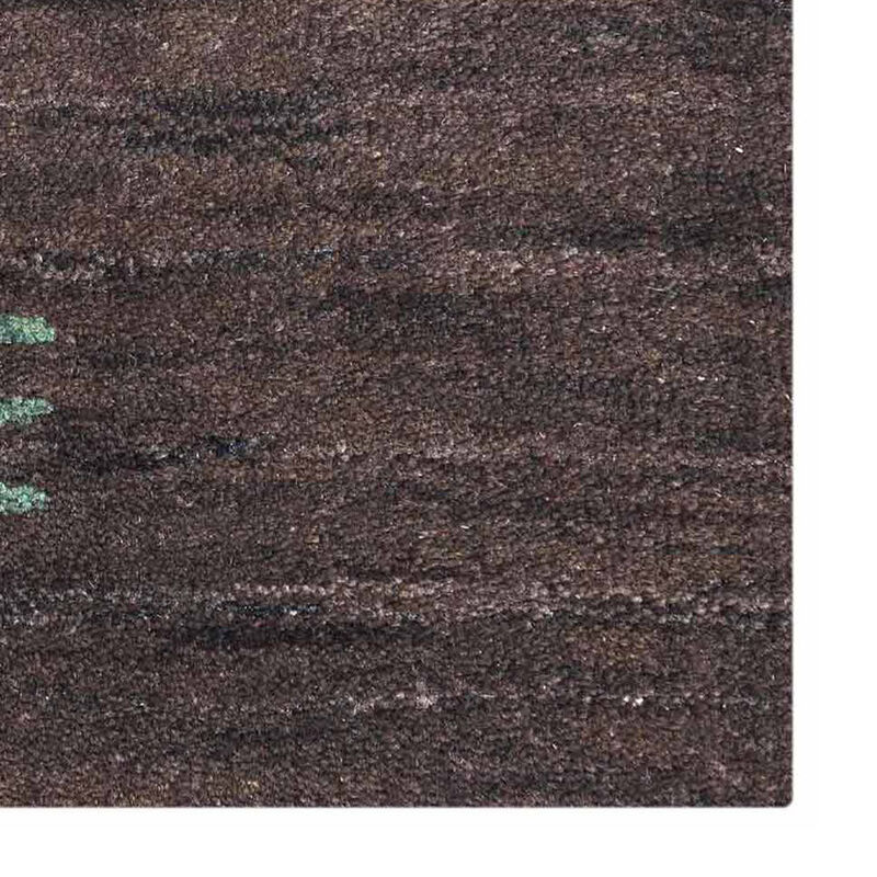 RUGSOTIC CARPETS HAND KNOTTED LOOM WOOL ECO-FRIENDLY AREA RUGS  - 10'x13', Rectangle, Brown Color, Contemporary Modern Design, High Pile Thick Handmade Anti Skid Rugs for Living Room (L00104)