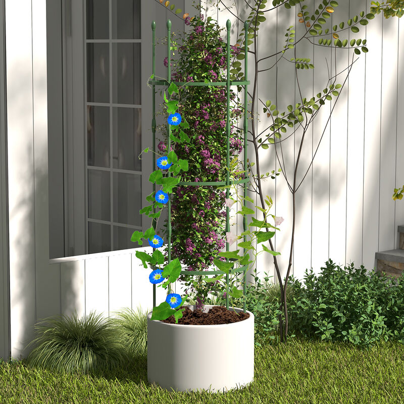 3-Pack Garden Trellis Plant Supports with Clips, Ties, and Climbing Plant Stands
