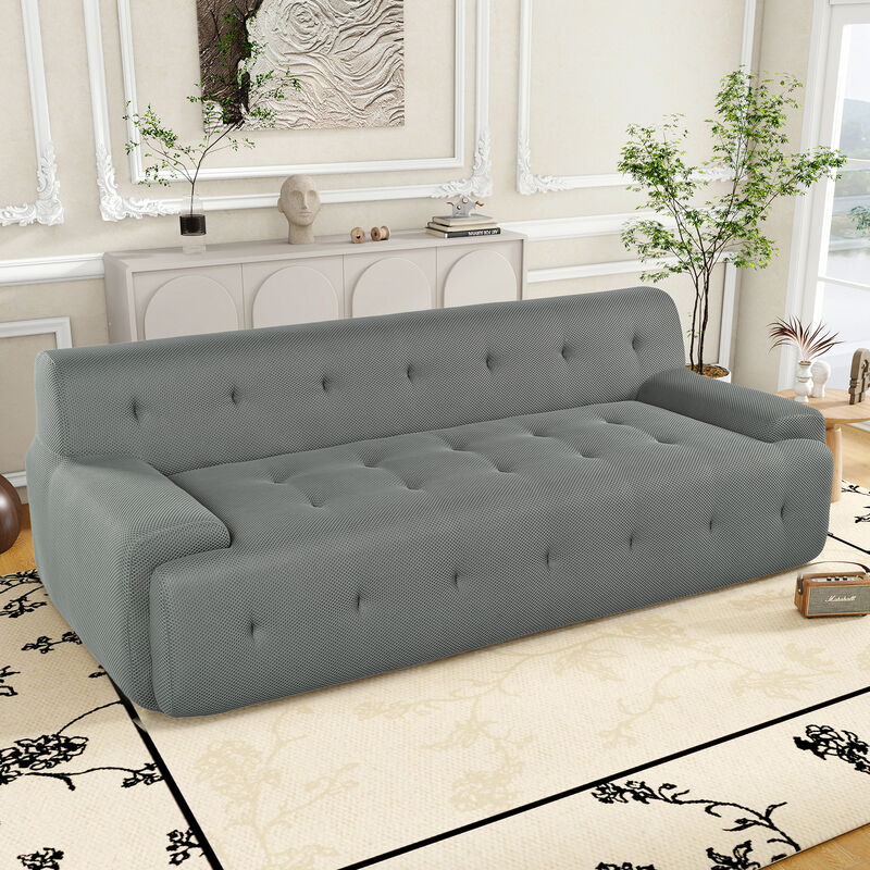 Merax Modern Tufted Fabric Upholstered Sofa
