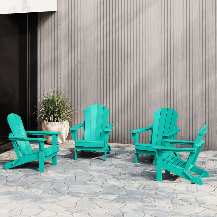 WestinTrends Westintrends 4-Piece set outdoor folding Poly Adirondack chair