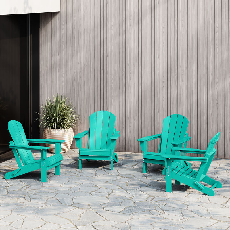 WestinTrends Westintrends 4-Piece set outdoor folding Poly Adirondack chair