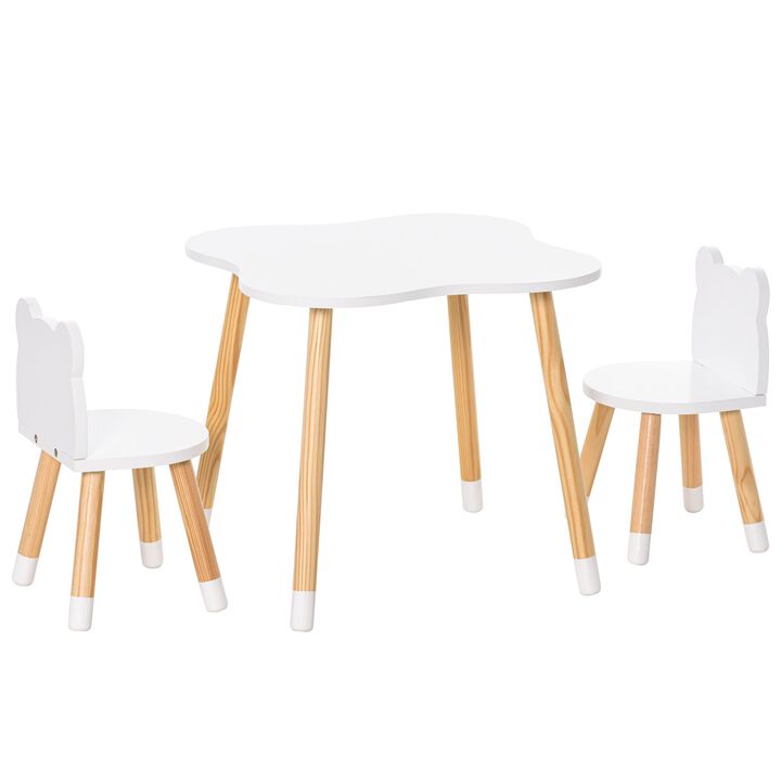 Grey Kids' Activity Center: Wooden Table & Chair Set for Ages 3+