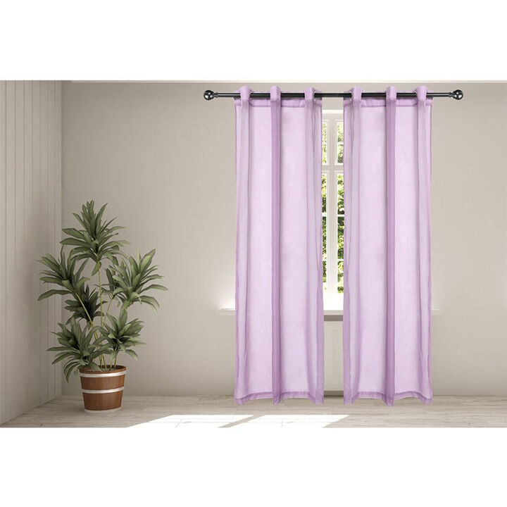 Legacy Decor Chiffon Window Sheer Curtains Voile Drapes 2 Panels Grommet Top 54" X 84" Tall Ivory Color