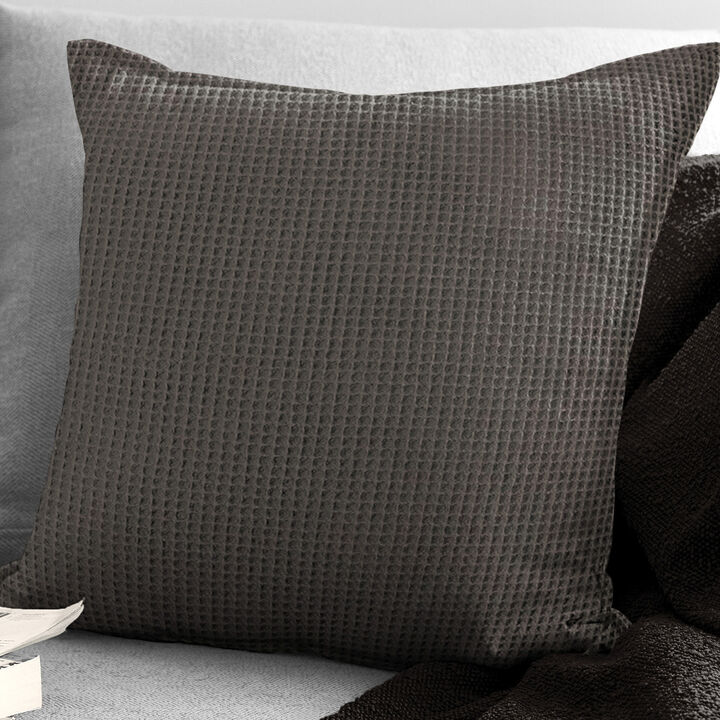 6ix Tailors Fine Linens Classic Waffle Mocca Decorative Throw Pillows