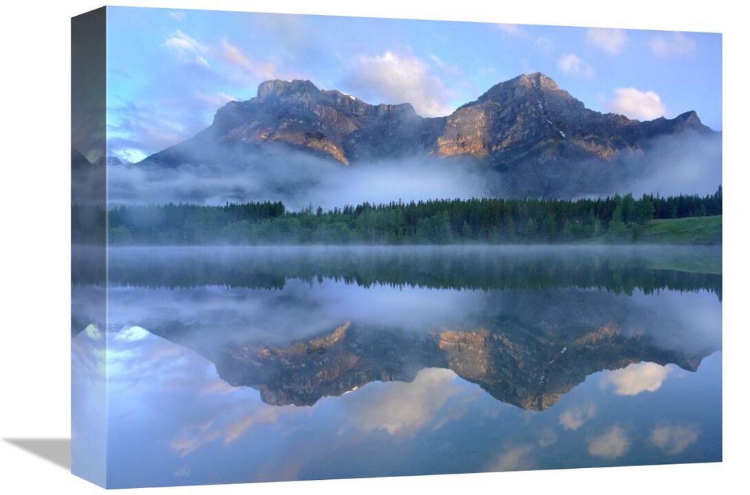 Fortress Mountain shrouded in fog, Kananaskis Country, Alberta, Canada-Canvas Art-16x12