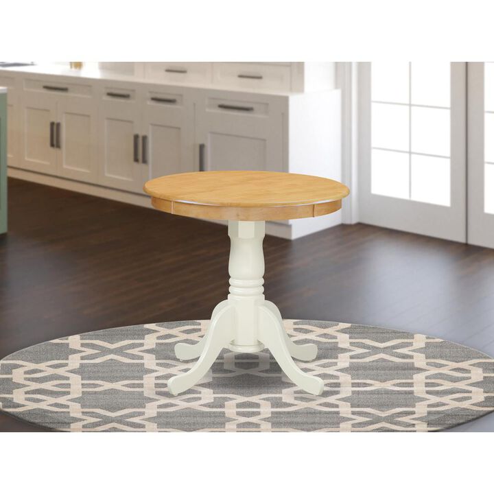 East West Furniture Dining Table Oak & Linen White, EMT-OLW-TP