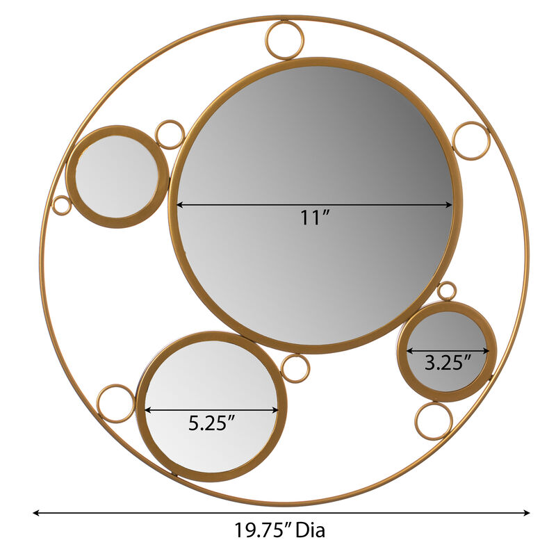 Set of 2 19.75-inch Round Frame Mirror