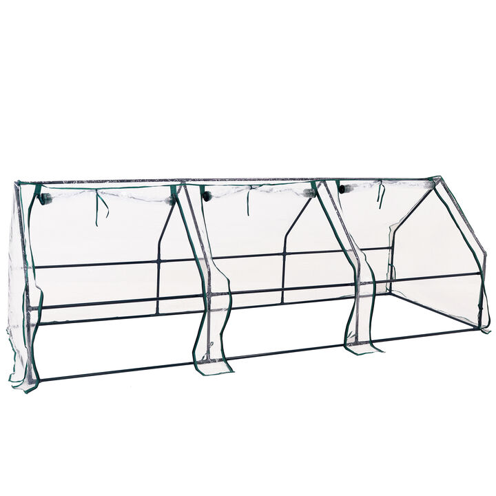 Sunnydaze Iron Plastic Cover Seed Cloche Zippered Mini Greenhouse - Clear