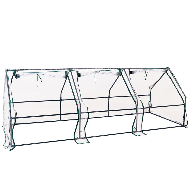 Sunnydaze Iron Plastic Cover Seed Cloche Zippered Mini Greenhouse - Clear