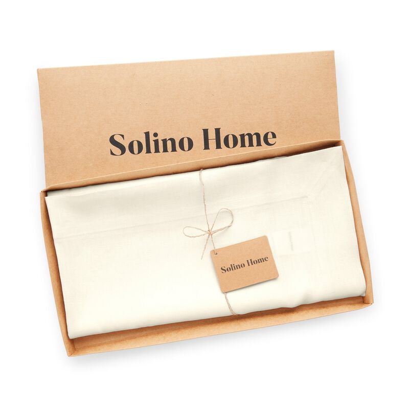 Solino Home 100% Pure Linen Table Throw 52 x 52 Inch | Fete