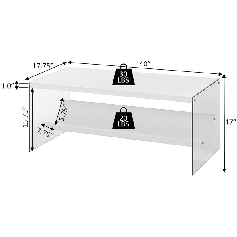 Convience Concept, Inc. SoHo Glass Coffee Table with Shelf