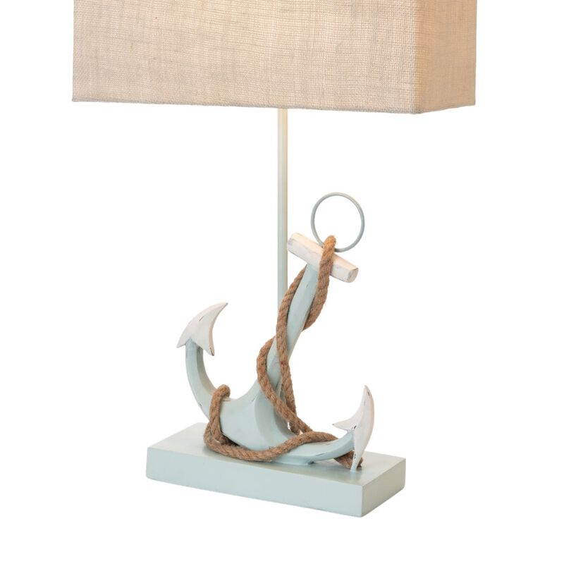 Lux Lighting Anchor 28 Distressed Blue Polyresin Coastal Table Lamp, (Set of 2)