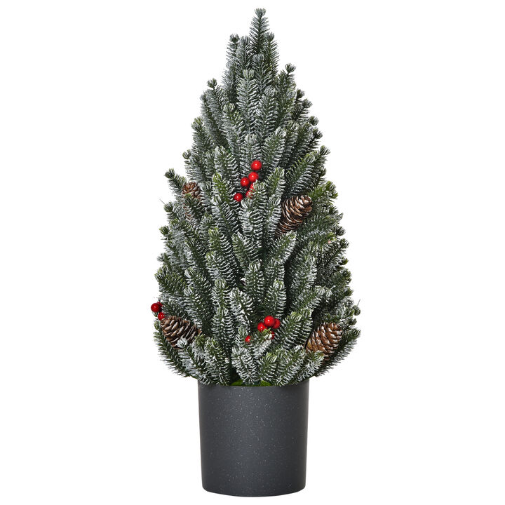 1.5' Miniature Snow Flocked Christmas Tree Tabletop Holiday Indoor Decoration
