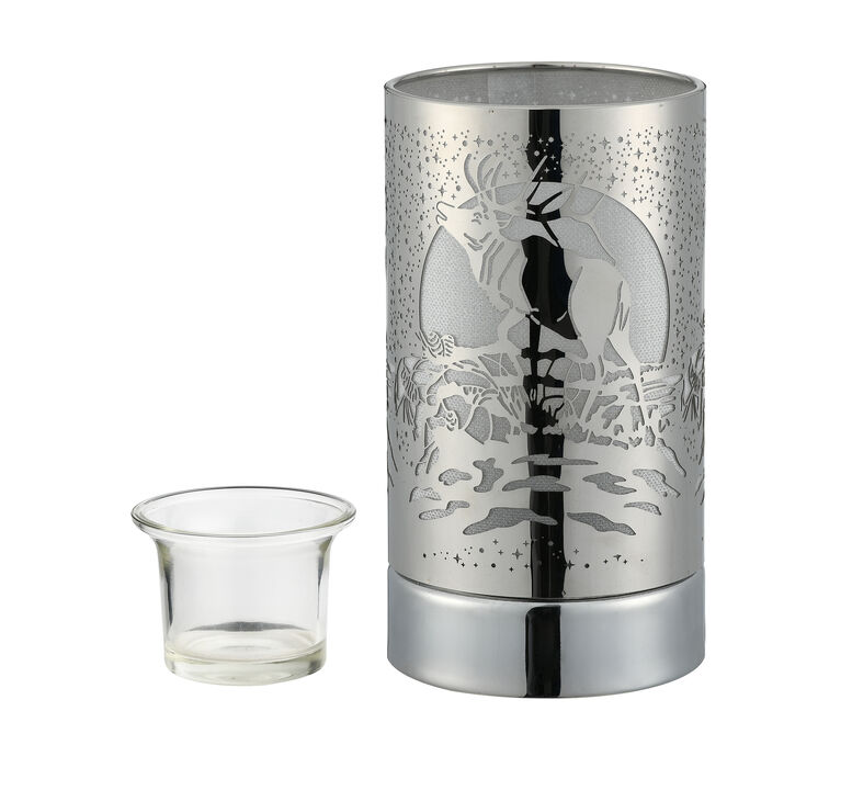 7" Touch lamp/Oil burner/Wax warmer- Silver Elk