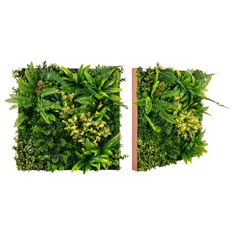 20" x 20" 3D Hanging Greenery Hedge with 11 Mixed Faux Plants for Indoor and Outdoor Decor