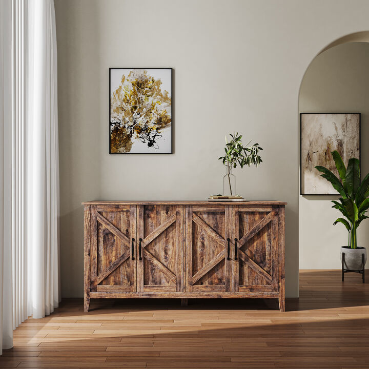 Merax Freestanding 4-Door Sideboard Storage Cabinet