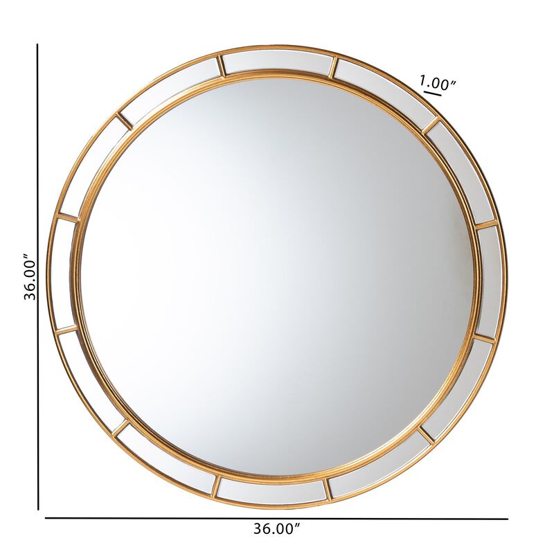 Baxton Studio Ulvi Antique Goldleaf Round Accent Mirror