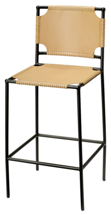 Asher Cashew Leather Bar Stool