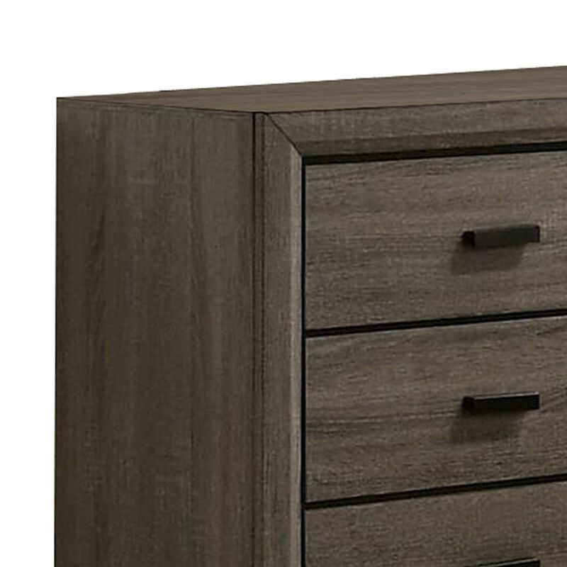 Dresser with Black Rectangular Pulls, Gray-Benzara