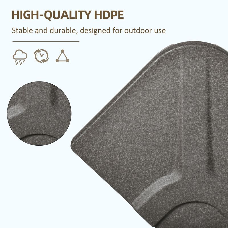 Brown Cantilever Support: 4-Piece 175lb Square Umbrella Base Weights