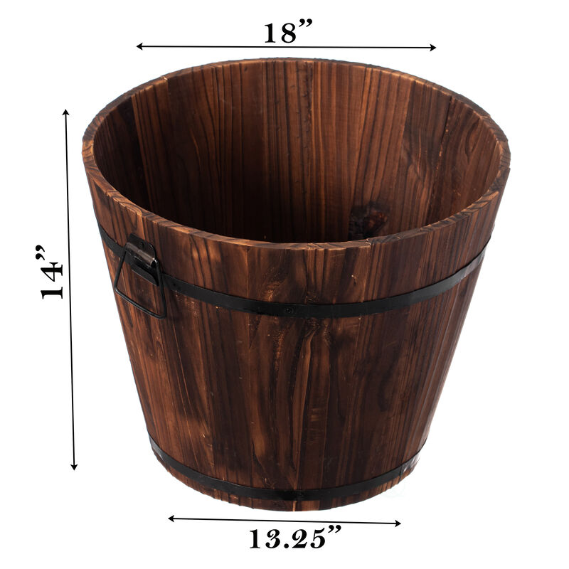Wooden Whiskey Barrel Planters, Large