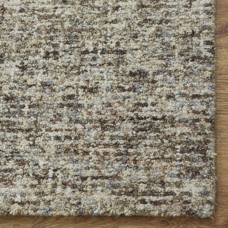 RUGSOTIC CARPETS HAND TUFTED WOOL ECO-FRIENDLY AREA RUGS  - 8'x10', Rectangle Shape, Dark Brown & Beige, Solid Plain Design, High Pile Handmade Area Rugs for Living Room, Bed Room (KWC111)