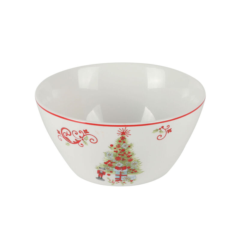 Gibson Home Festive Tree 12 Piece Porcelain Dinnerware Set