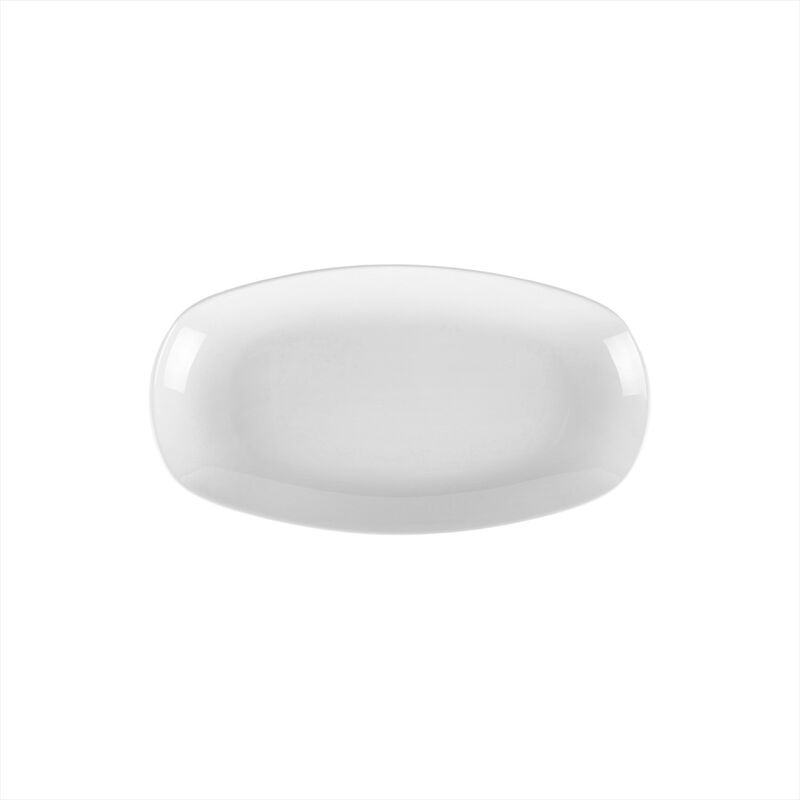 Porcelain Delta-Coupe 11.5" x 6.25" x h:1.25" Oval White Porcelain Platter