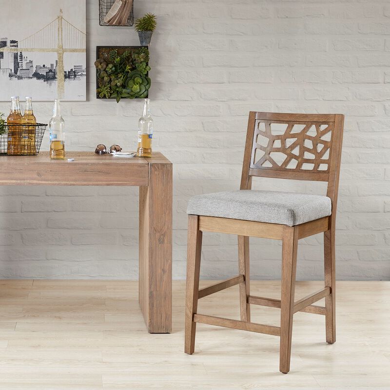 Gracie Mills Jayne Contemporary Oak Veneer Counter Stool
