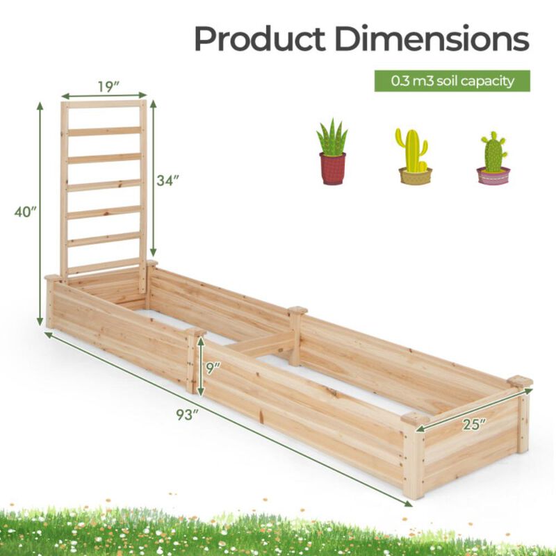 Hivvago Raised Garden Bed with Planter Box and Trellis