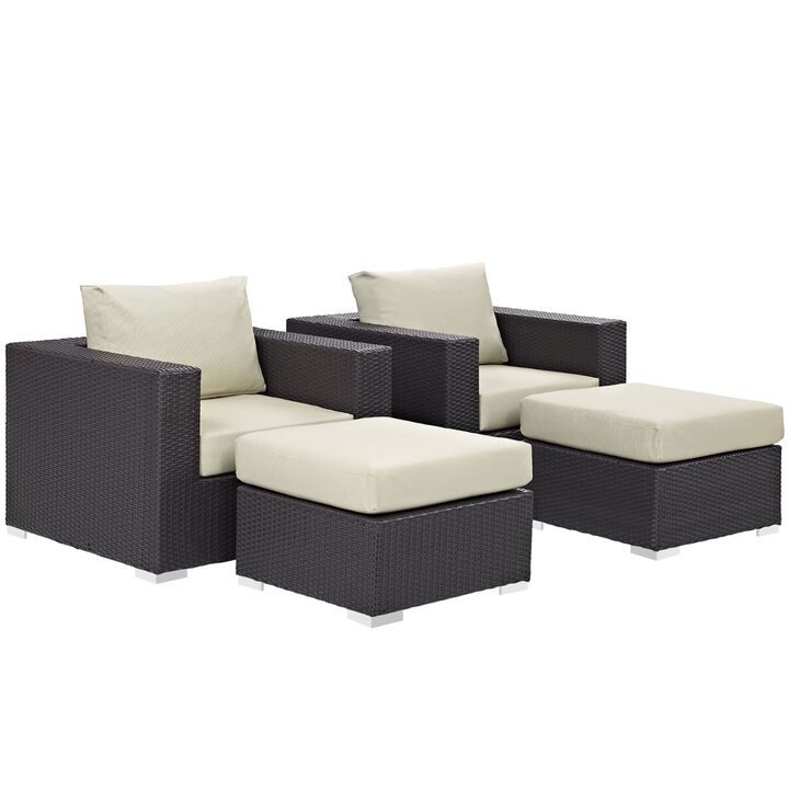 Convene Outdoor Sectional Set - Durable Rattan & Aluminum Frame - Weather-Resistant Cushions - Perfect for Patio, Backyard, Poolside Gathering