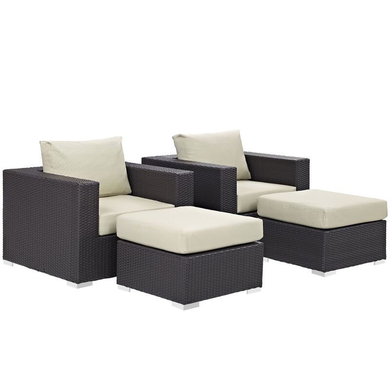 Convene Outdoor Sectional Set - Durable Rattan & Aluminum Frame - Weather-Resistant Cushions - Perfect for Patio, Backyard, Poolside Gathering